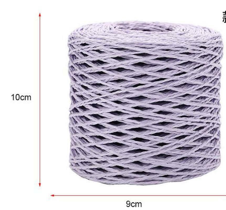 Fil de paille en raphia naturel, 2 rouleaux de 200 mètres, pour Crochet à la main, chapeau de paille d'été, sacs de plage, paniers à tricoter, fils colorés de 2mm: 14