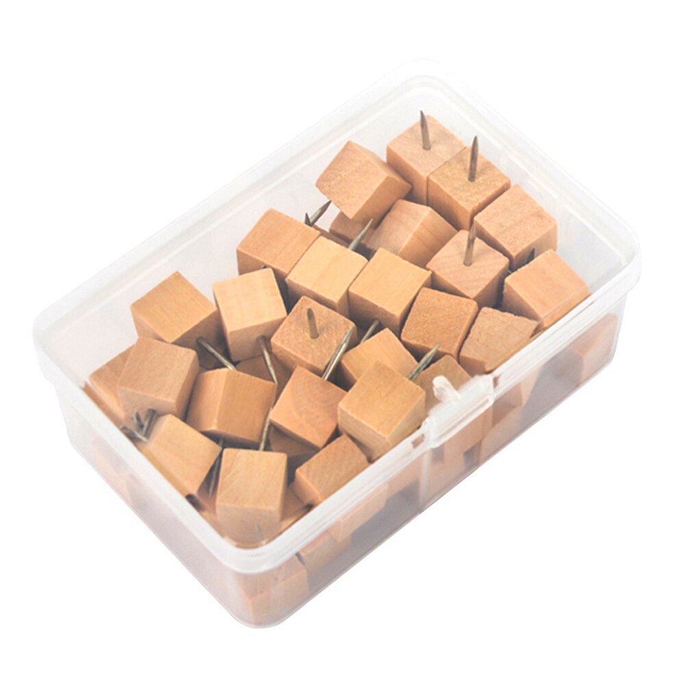 18/50/60/100 Pcs Wooden Thumbtack Board Pins Push Drawing Photo Wall Cork Studs Painting Tool Pushpin Office School Supplies