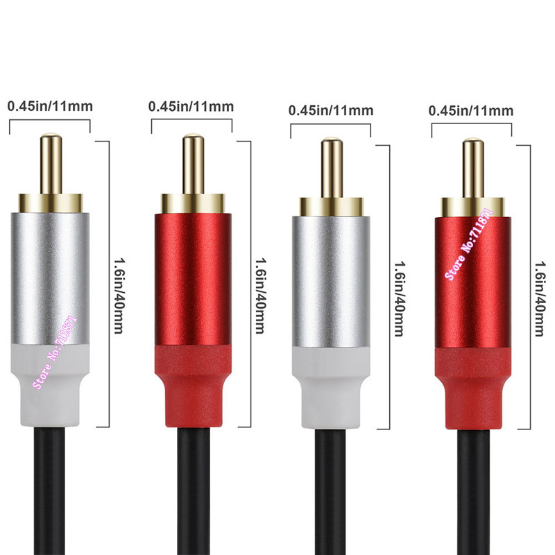 Double RCA Audio Video Cable Line Gold Plated Metal Shell Two 2 RCA Male to Double RCA Male Video Audio Cord Wire For TV SPeaker