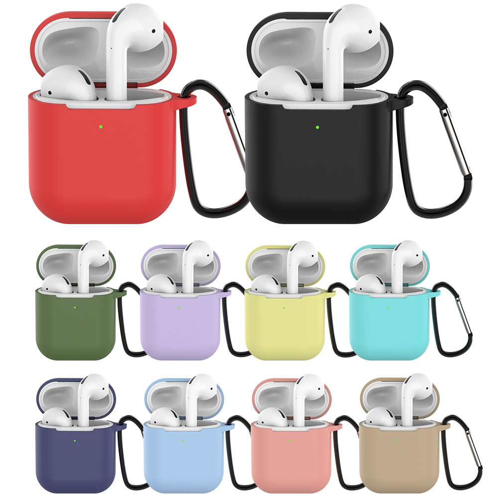 Funda para auriculares con funda de gancho para Apple Airpods 2 Airpods2 funda de silicona para Airpods 2 Caja de carga inalámbrica Bluetooth