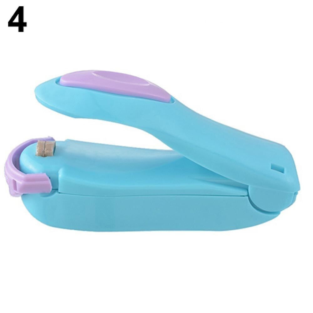 1 Pcs Mini Bag Sealer Kitchen Tools Magic Cute Heat Sealing Machine Impulse Sealer Seal Packing Sealer Plastic Bag bag clips: Sky Blue