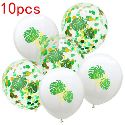 Globos con estampado de frutas y plantas, dos colores, flamenco, cactus, piña, globos, combinación de Hawaii tropical, decoración para de cumpleaños 10 piezas: shuye