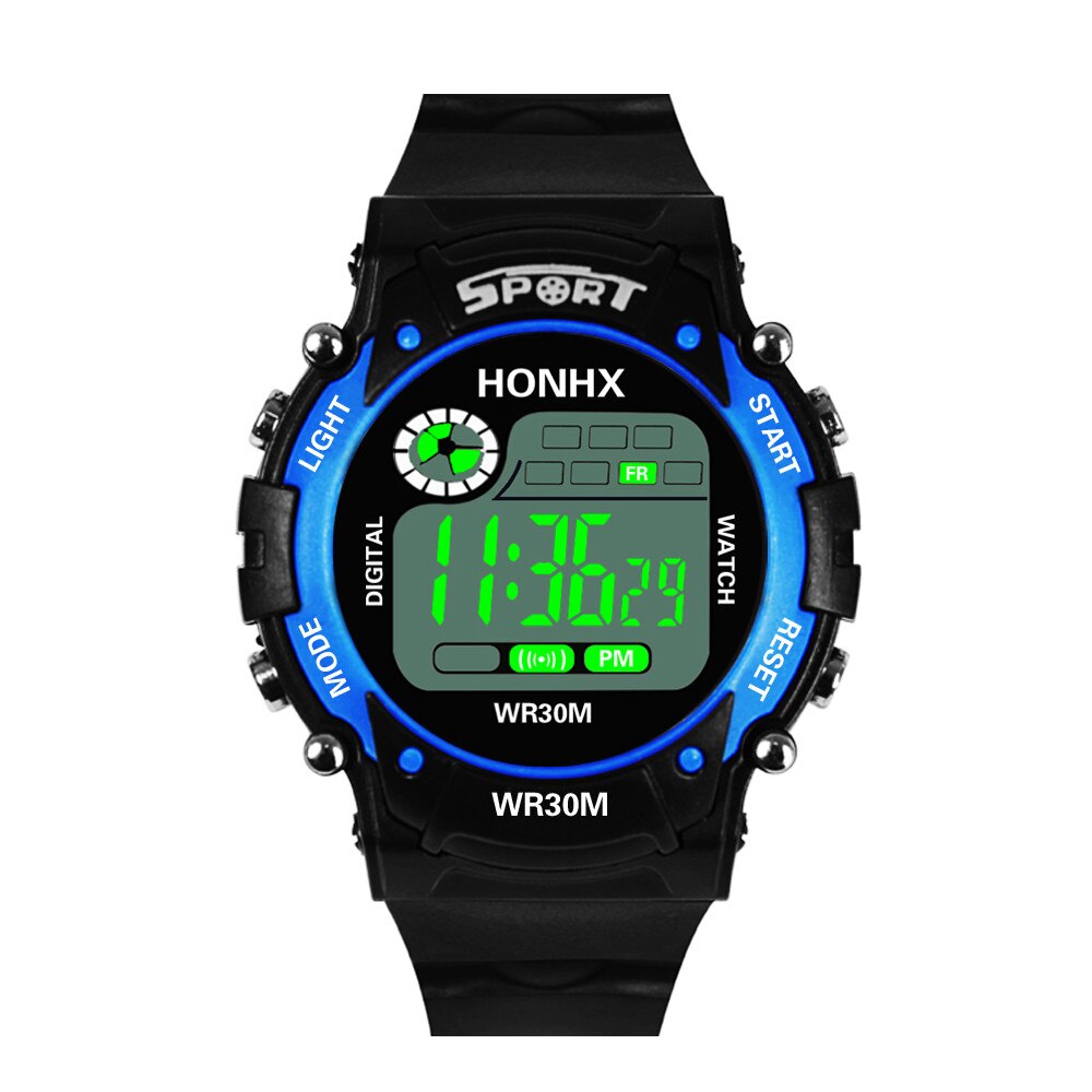 Men Watches Digital Analog LED Display With Alarm Date Watches Male Outdoor Sports Silicone Wrist Clock Reloj Hombre homme: Blue