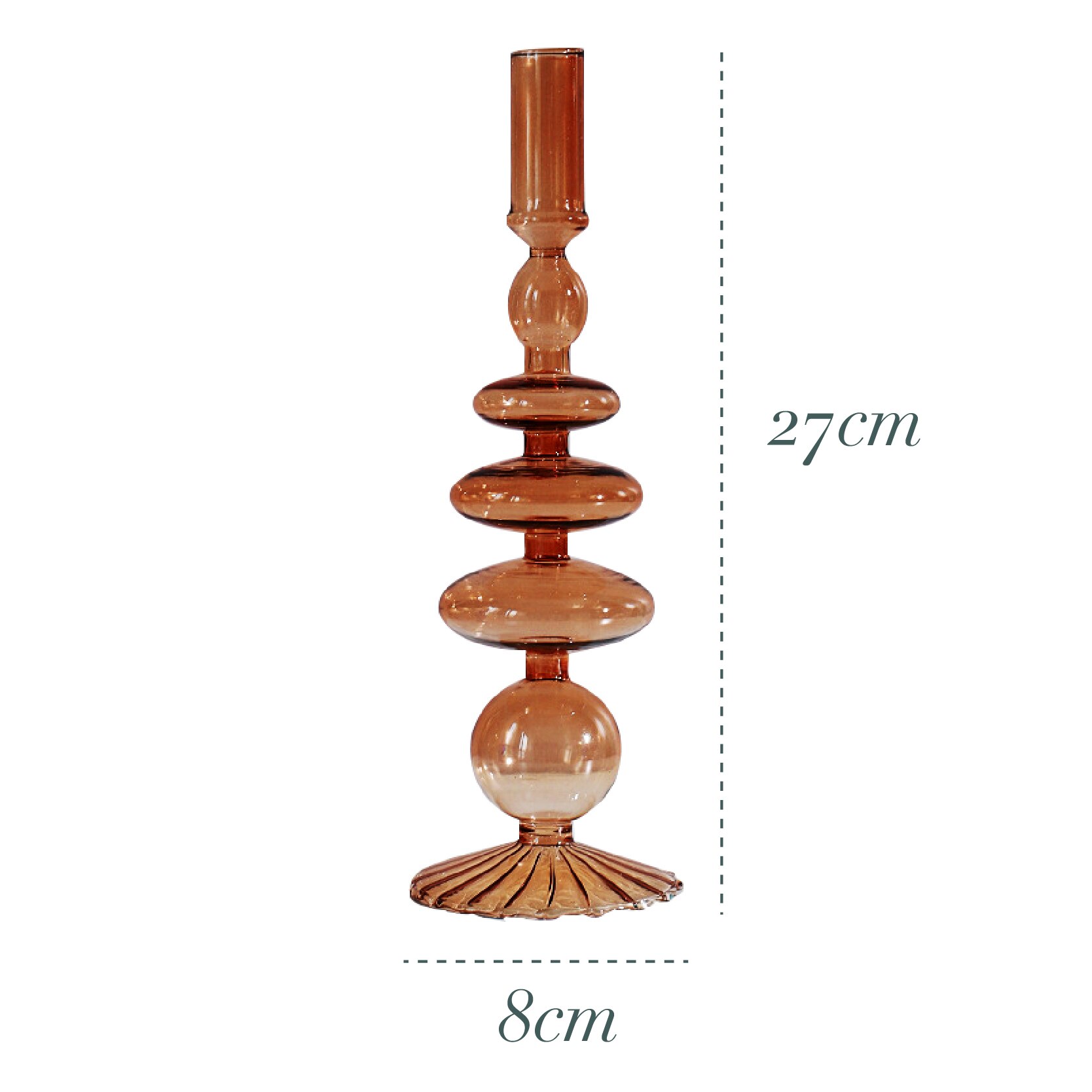 Glass Candle Stick Holders Taper Candles Holder for Candlestick Dinner Candles Party and Wedding Centerpieces Table Decoration: Brown lace