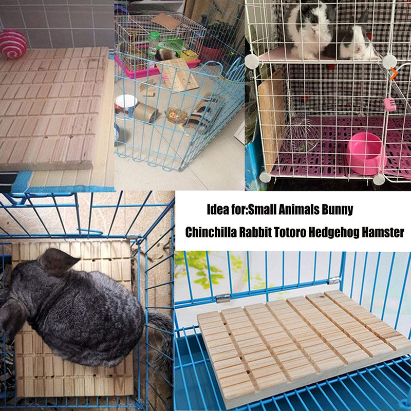 Konijn Voet Pad Krassen Hout Board Vierkante Groeven Slijpen Klauwen Dek Voor Kleine Dieren Bunny Chinchilla Cavia