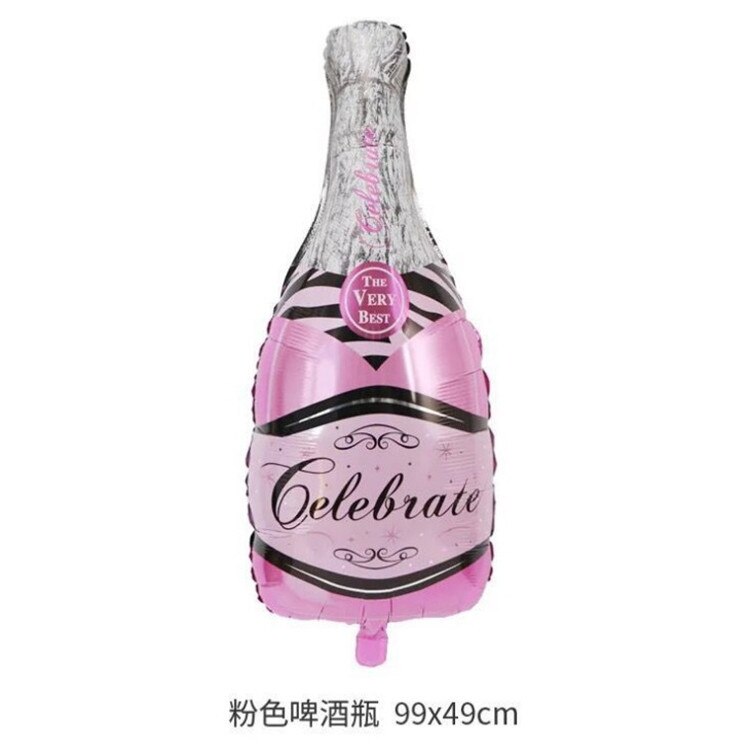 bouteille de champagne chaude coupe verre aluminium film ballon costume société cocktail fête anniversaire décoration célébrer une victoire: Rose Rouge