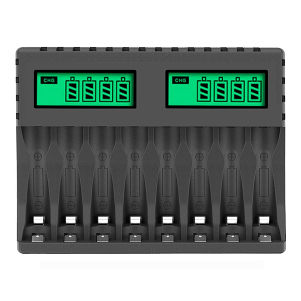 Kutumai led display smart intelligent batterioplader med 8- slot til aa aaa c nicd nimh genopladelige batterier aa aaa oplader: Default Title