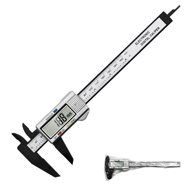 150mm 0.1mm Electronic Digital Caliper Carbon Fiber Dial Vernier Caliper Gauge Micrometer Ruler Caliper Digital Carpenter Tools