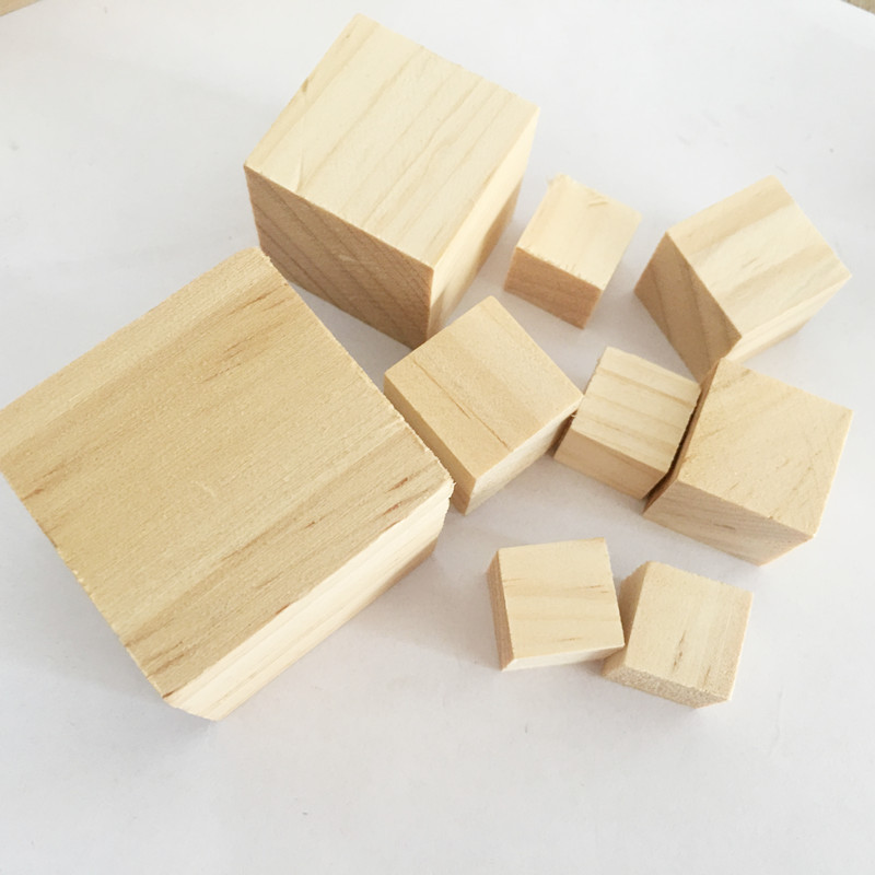 Bloques cuadrados de madera, Mini cubos de adorno para manualidades de madera, DIY, 10/15/20/25/30/35/40mm
