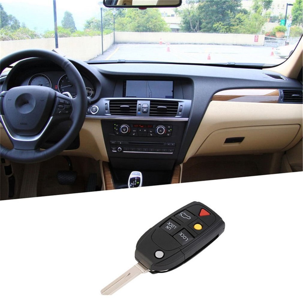 yks Replacement Shell Folding Flip Smart Keyless Entry Remote Key Case Fob 5 Button For VOLVO S80 S60 V70 XC70 XC90 ~~