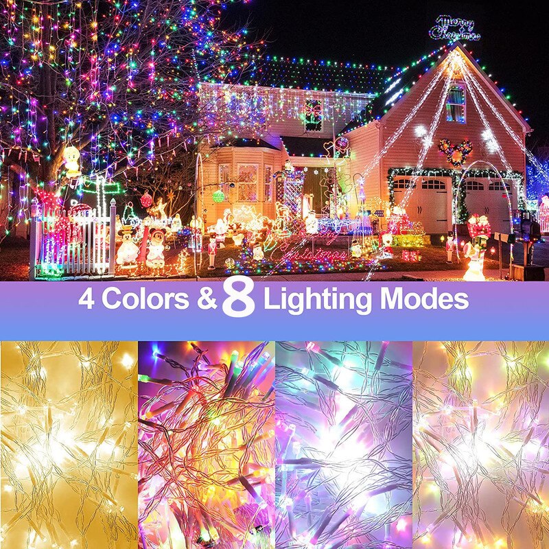 50M/400 LED Fee LED Schnur Licht Girlande draussen Wasserdicht Schnur für Weihnachten Weihnachten Hochzeit Licht Dekoration