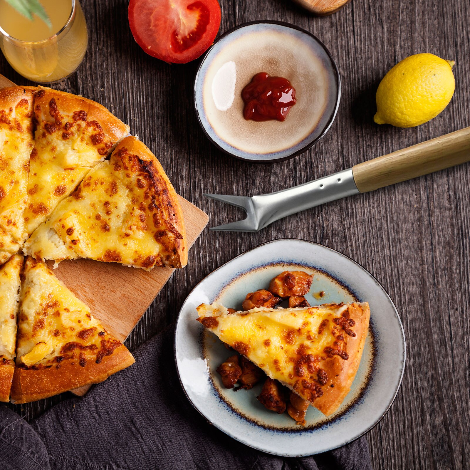 Pizza Turning Fork Smooth Pizza Hook Detachable Wooden Pizza Spinner Pizza Tools Home Kitchen Bakeware Pizza Oven Accessories