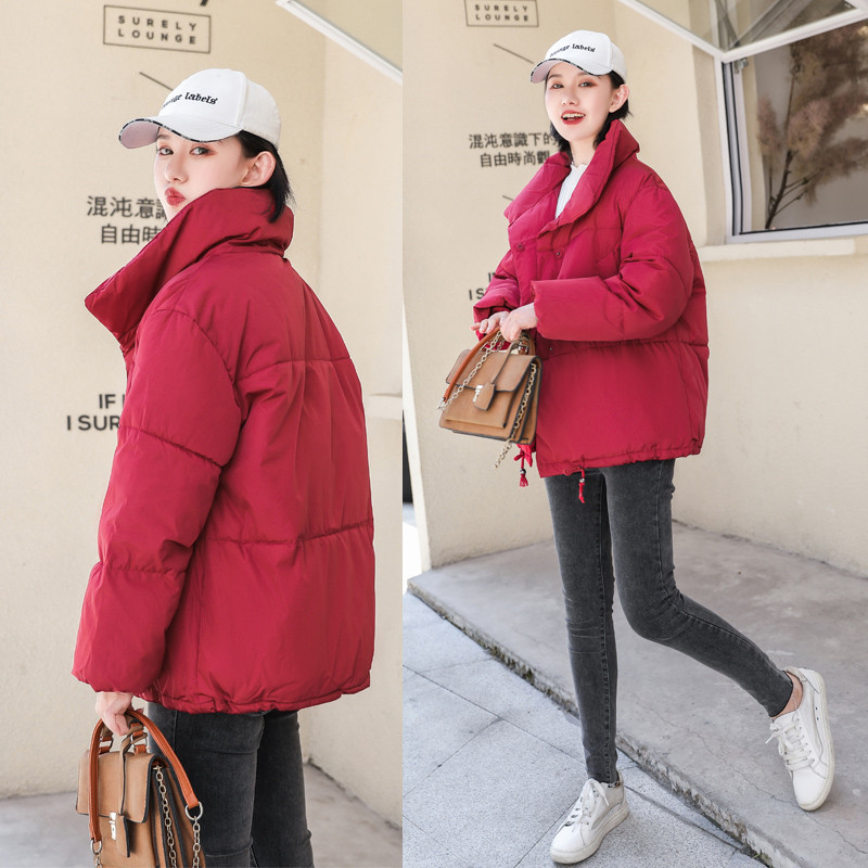 Women's Bread Clothes Korean Version of Loose Student Cotton Clothes Winter Wild Mid-length Cotton Jacket Ins