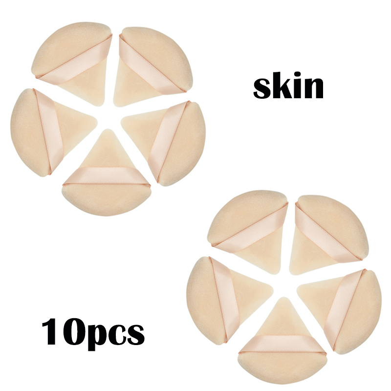 Mini esponja triangular para maquillaje facial, 5/10 Uds., cosméticos, esponja para polvos faciales de algodón suave, herramientas para maquillaje de terciopelo lavables: Naranja