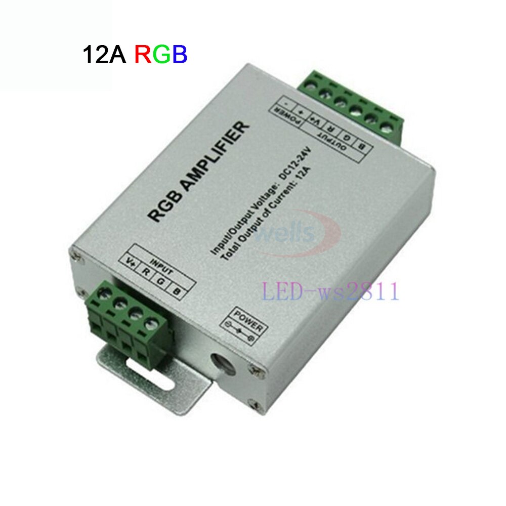 DC12V-24V Led Rgbw/Rgb Versterker 12A 24A 30A 3CH 4CH Output Rgbw/Rgb Led Light Strip Power Repeater console Controller