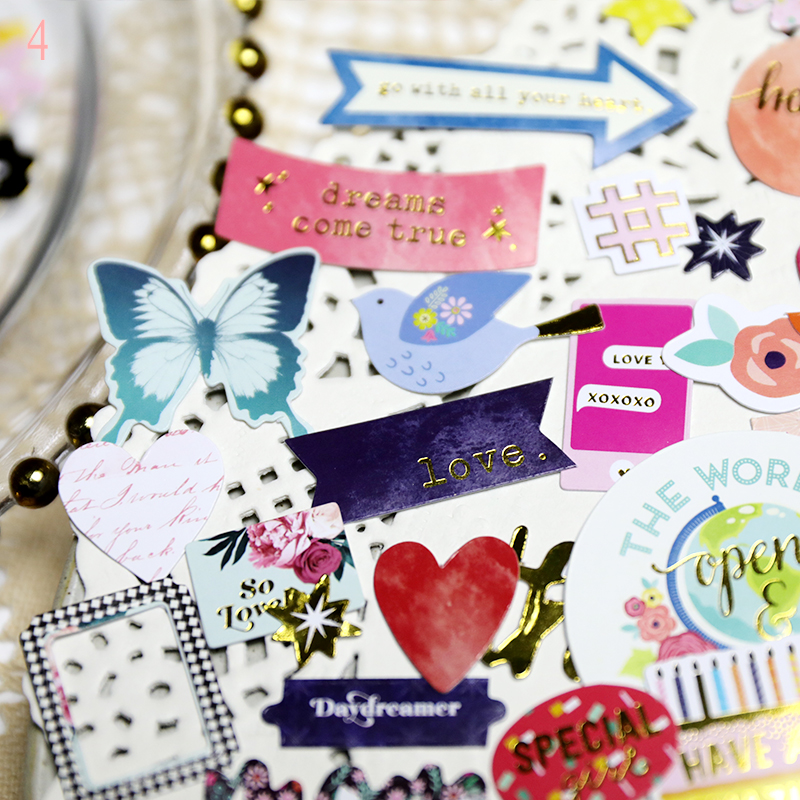 97pcs Make A Wish Paper Cardstock Die Cut Stickers for DIY Scrapbooking/photo album Decoration Card Making Crafts