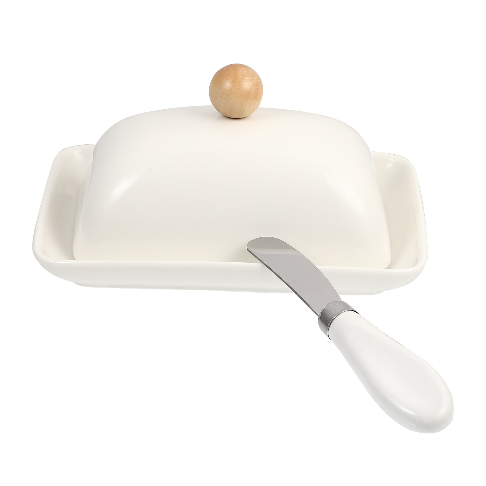 Recipiente de cerámica para mantequilla con tapa, 1 unidad