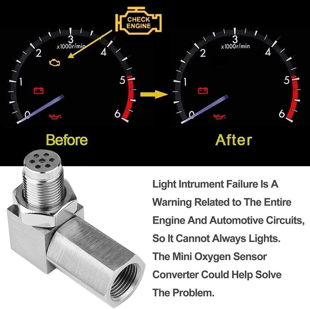 O2 Oxygen Sensor Adapter Cel Eliminator Angled Extender Spacer 90 Degree O2 M18x1.5 Bung
