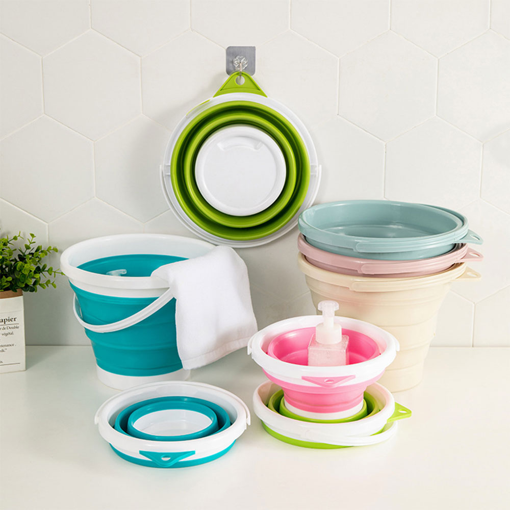 3L/5L/10L Collapsible Bucket Portable Folding Bucket with Handle Car Washing Bucket Children Outdoor Fishing Travel Home Storage