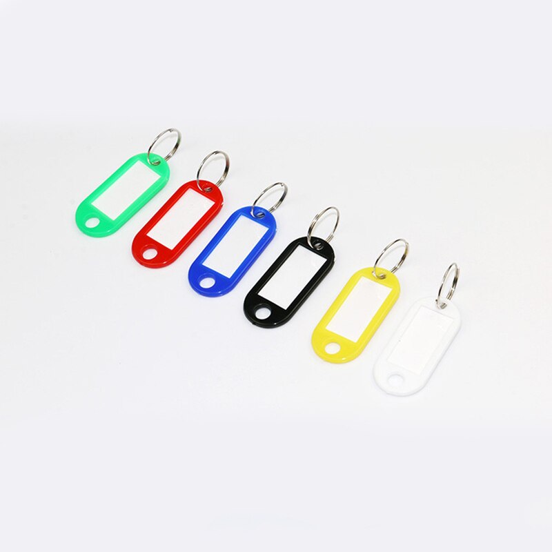 4 stk plastikmærke nøglering multi-farve nøgle-id-etiket tags bagage id-tags hotelnummer klassifikationskort med nøglering nøgleringe