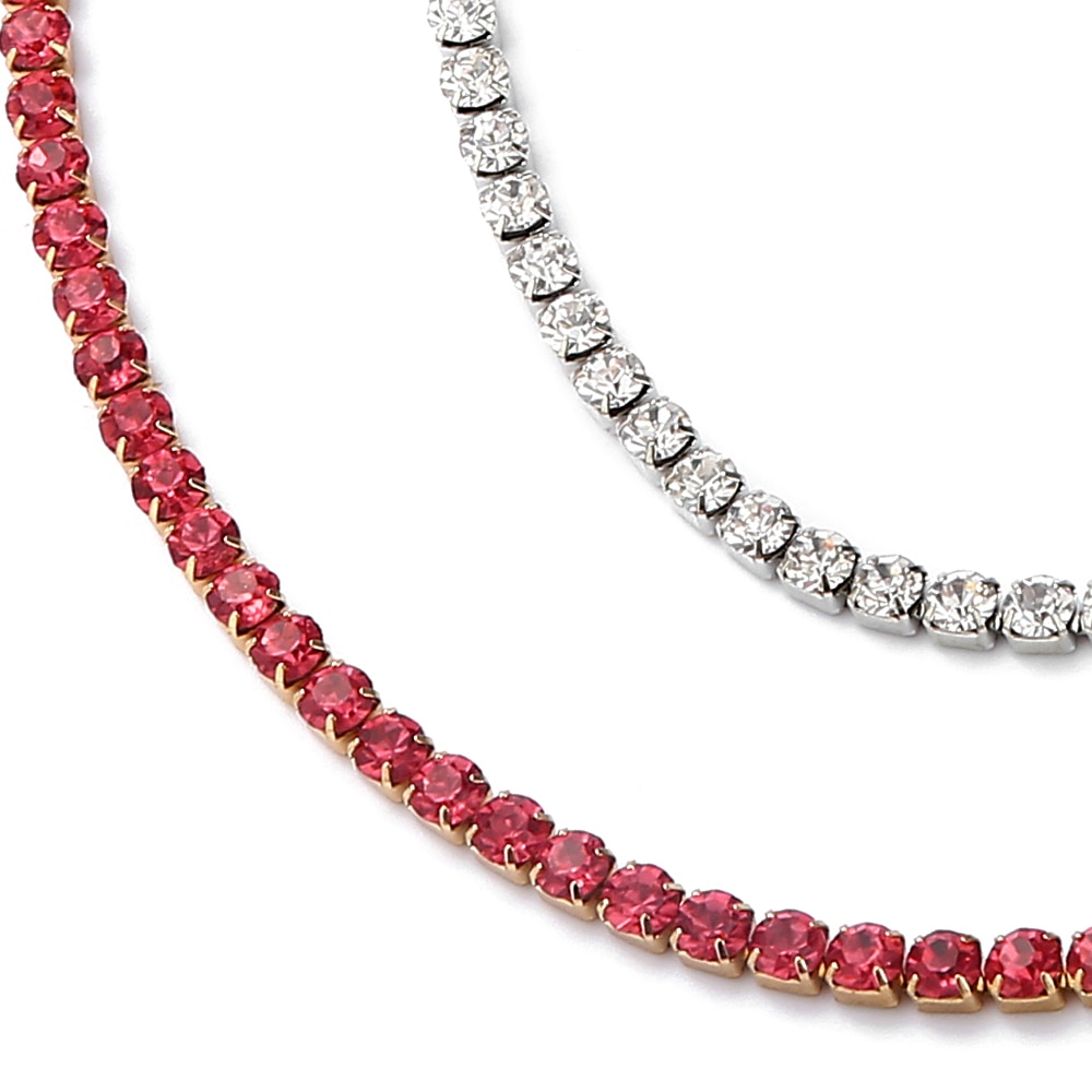 Rhinestone Butterfly necklace set charms crystal choker necklace for women Tennis Chain Trendy Luxury jewelry