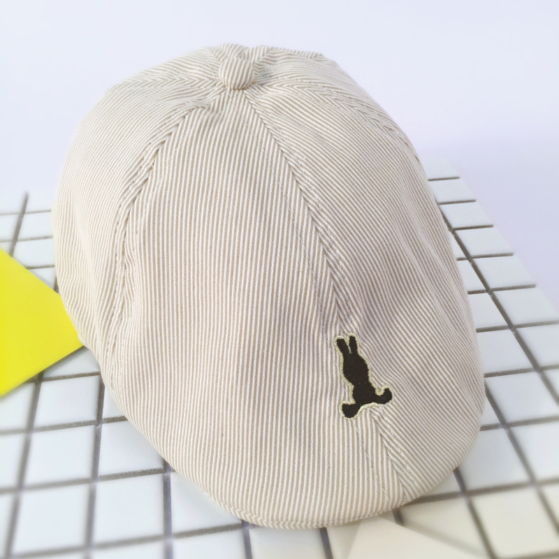Baby hattar söta barn randig klassisk stil keps småbarn vår sommar basker baseball kepsar för flickor pojkar: Beige-typ 2