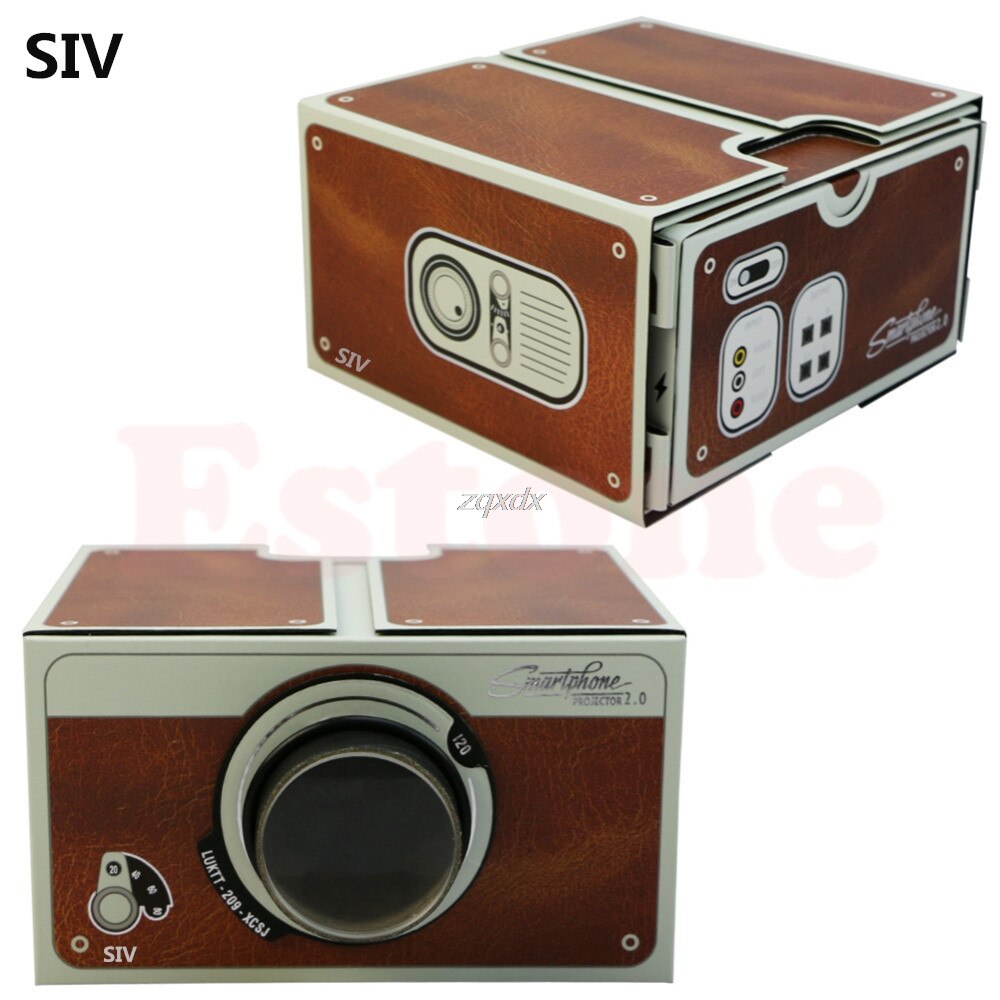 Siv draagbare kartonnen smartphone projector 2.0 /  gemonteerde telefoon projector bioscoop groothandel