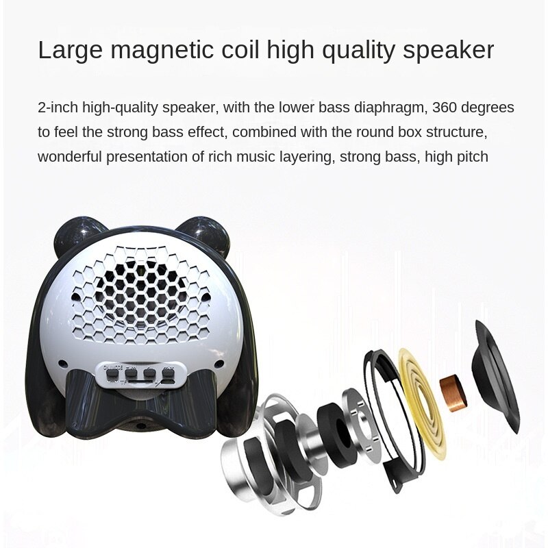 Ai Panda Draadloze Bluetooth Speaker L Cartoon Geluid Subwoofer Nachtlampje