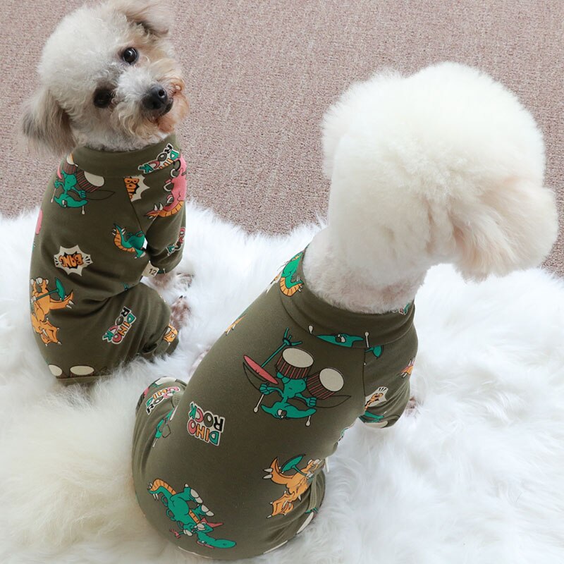 Combinaison pour chien, 100% coton, salopette imprimée, vêtements pour chiot, pyjama extensible pour petit chien, Chihuahua, sweat-shirt