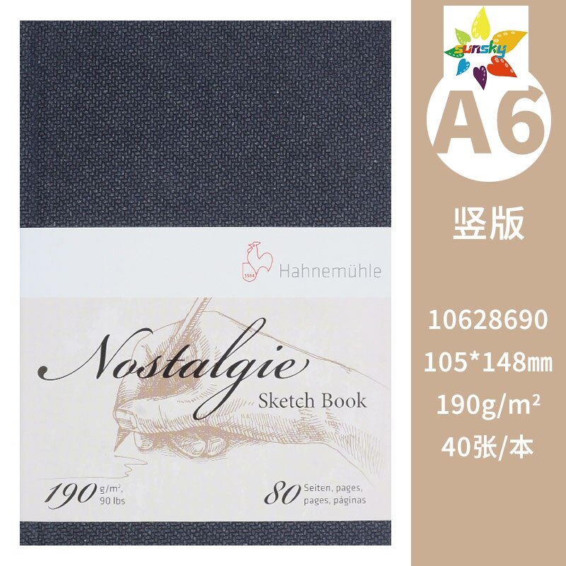 Hahnemuhle – carnet de croquis de Nostalgie, papier blanc naturel, 190g/m2, bianco naturel, 80 pages, éveille, se sent à la fois solide et flexible: 10628690