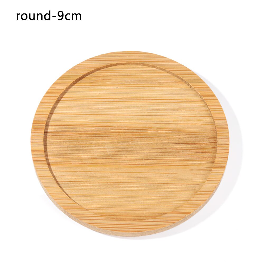 Simple Multi-style Planters Pot Bamboo Tray Stander Hexagon Rectangle Round Square Flowerpot Base Gardening Supplies Home Decor: round-9cm