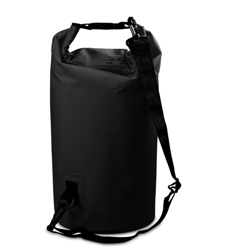 Ocean pack 5l 2l uigennemtrængelig tørpose 500d mesh klud vandtæt til drifting vandring svømning dykning udendørs camping rygsæk: Sort / L (5l)
