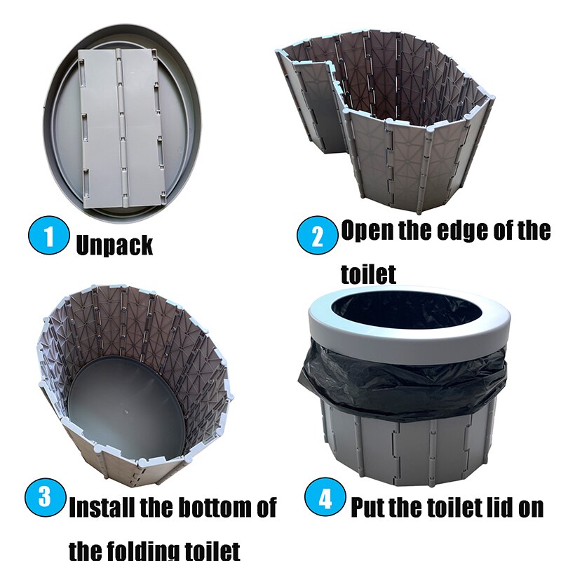 Portable Toilet Seat Outdoor Travel Car Folding Toilet Folding Commode Toilet Seat Adult Folding Potty Toilet Supplies