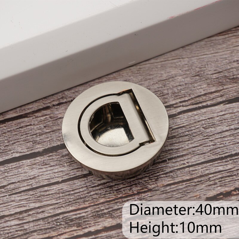 Rustfrit stål skjulte dørhåndtag nordisk simpelt forsænket flush pull kabinet tatami usynligt rundt dørhåndtag pull handware: 1