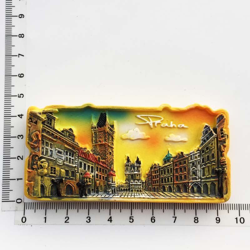 3d Resin Fridge Magnet Souvenir Czech Prague Cultural Landscape Tourist Collection Hand Painted Magnet Refrigerator Sticker: 11