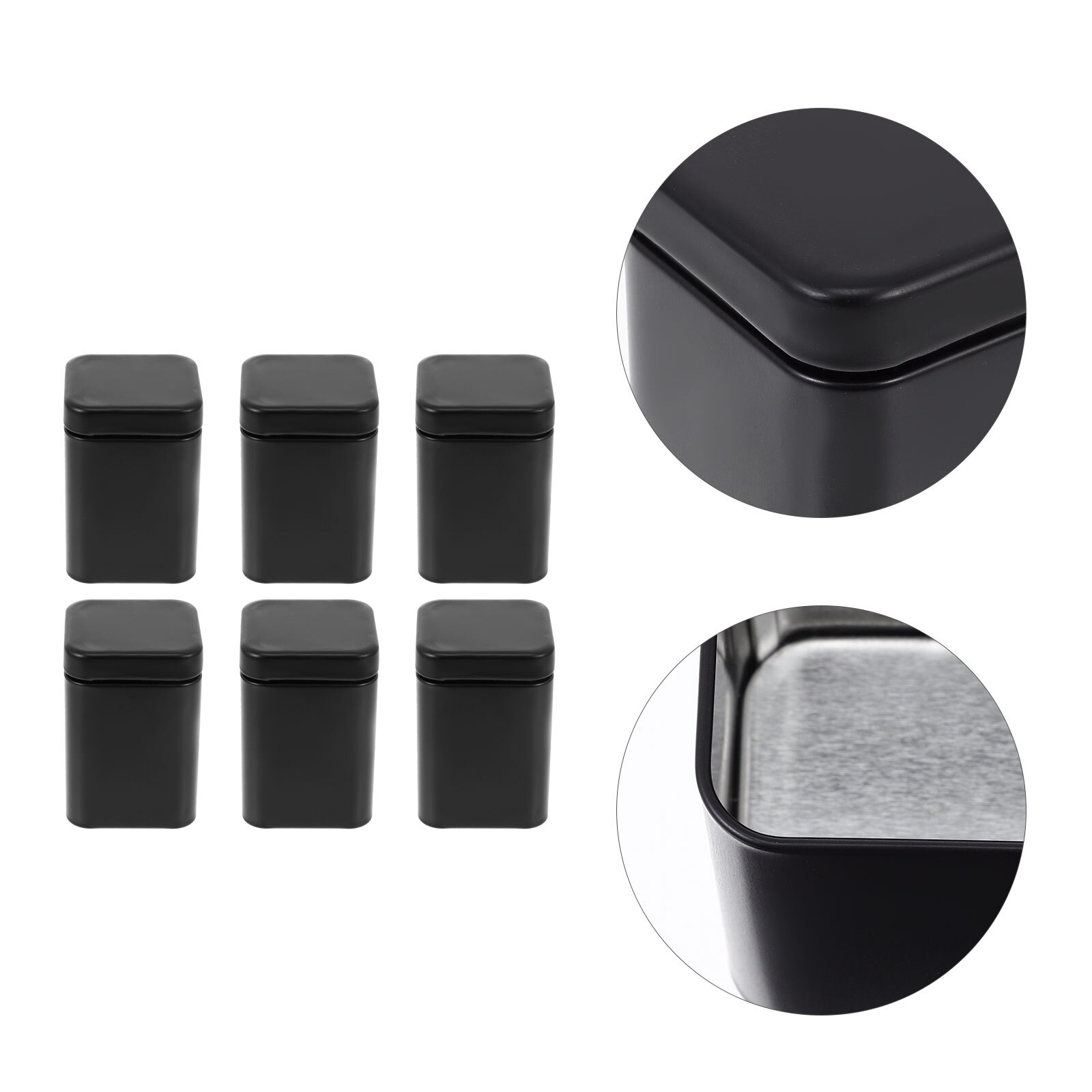 6pcs Loose Tea Tins Tinplate Tea Jars Tea Storage Tanks Biscuits Containers