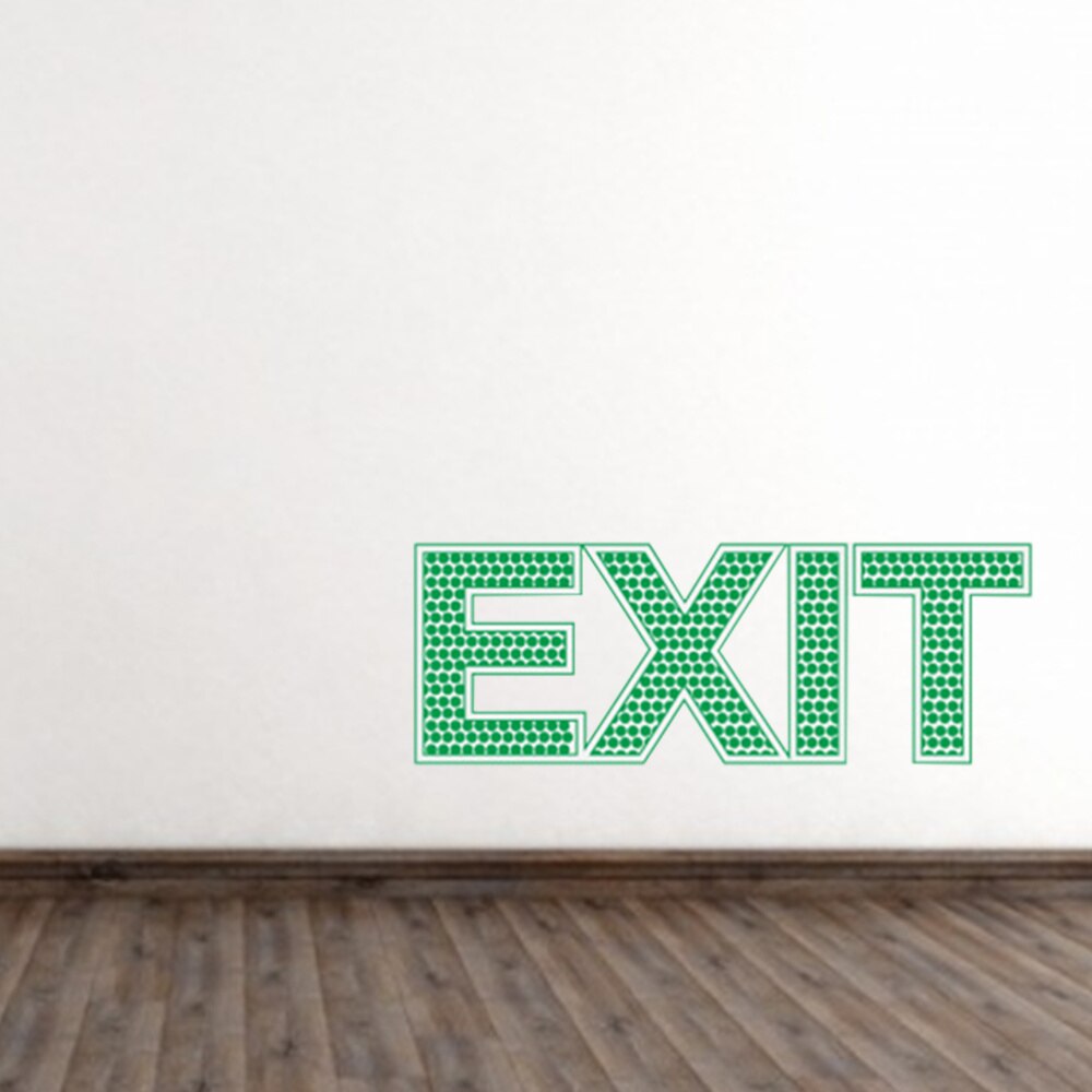 Exit Sign Noctilucence Lichtgevende Muursticker Sticker Emergency Deur Gate Veiligheid Teken (6.5X19Cm)
