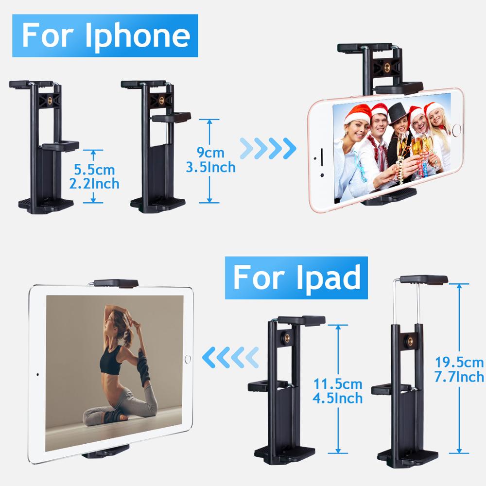 Puhelimen jalusta 60- tuumaa, 2 in 1 kiinnityspidike ja kaukosäädin iphone/ipad/gopro/dslr-kameralle, kantolaukku matkaa varten