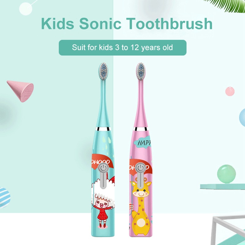Elektrische Tandenborstel Voor Kinderen Sonic Elektrische Tandenborstel Kids 1 3 Heads Batterij Tandenborstels