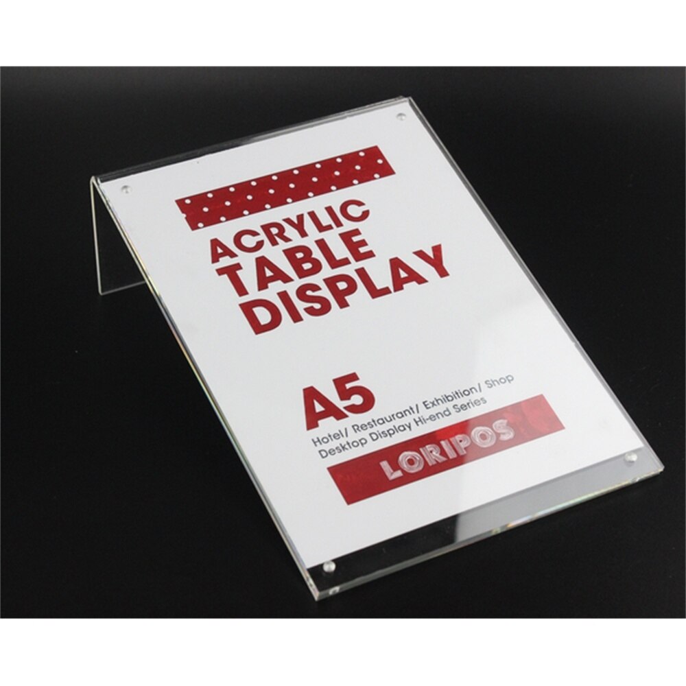 14.8*21cm A5 Vertical Acrylic Magnetic Label Holder display Stand L Black sign card poster Desk Menu Holder Photo Frame Desktop