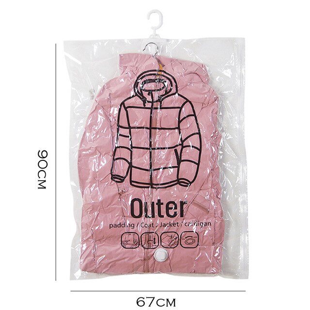Vacuümzak Voor Kleding Schoenen Opbergtas Met Klep Thuis Organisator Opvouwbare Gecomprimeerd Grote Seal Ruimtebesparend Seal Zakken: 67x90cm hanging