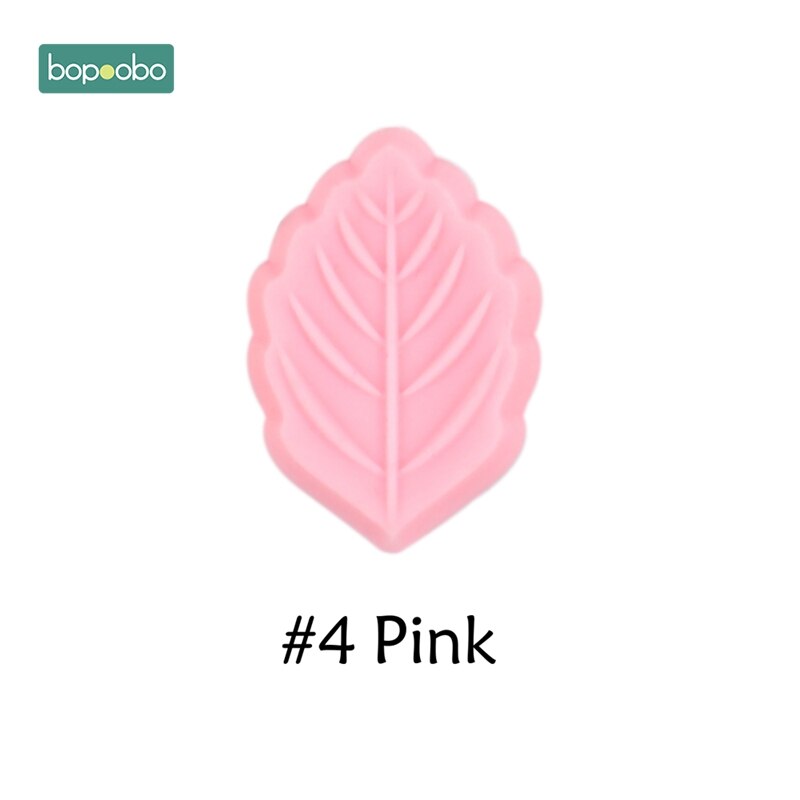Bopoobo 5pc Silikon Perlen Blatt sehr klein Stange BPA FREI Silikon Beißringe Baby Spielzeug Silizium Perlen DIY Baby Zahnen Silikon nagetier: Rosa Blatt