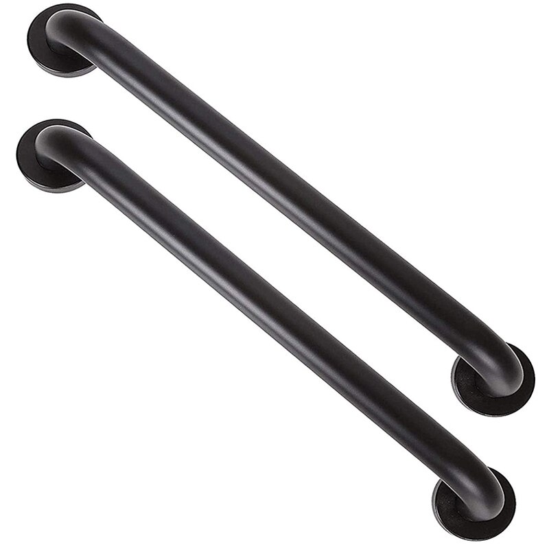 2 Pack 16Inch Shower Grab Bar,Stainless Steel Bathroom Grab Bar Handle,Bathroom Shower (1.25inch Diameter: black