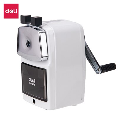 Deli 0620 full shell machine hand pencil sharpener Metal pencil sharpener school students pencil machine Large pencil sharpener: 0620 white