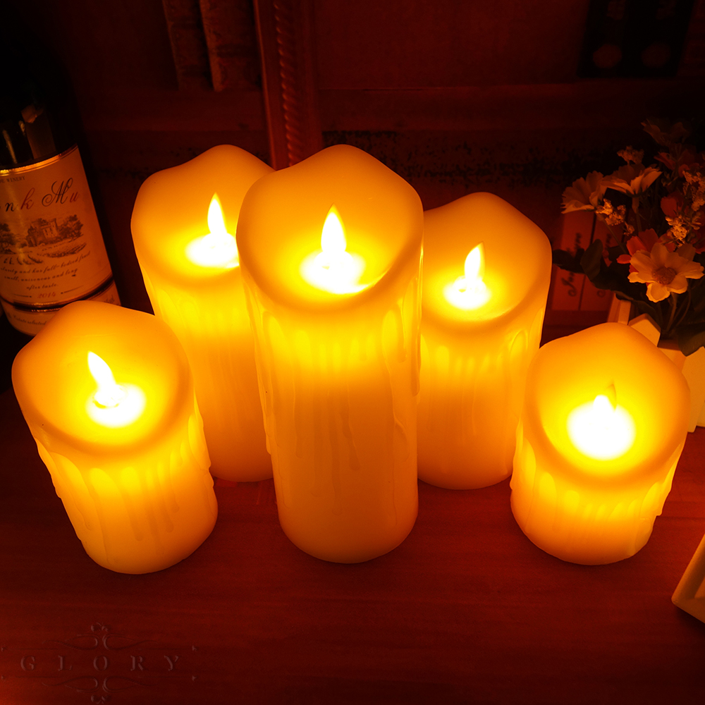 Lellen Ivory Flickering LED Candles with Remote control scented bougie battery operated Candles Electric home Wedding Decoration