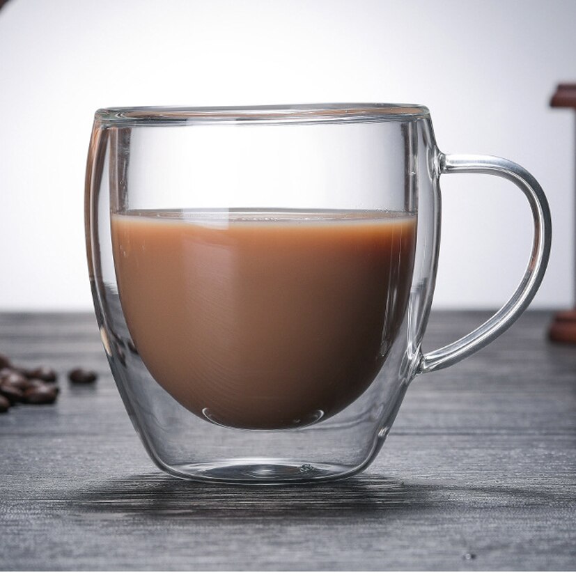 Double Coffee Mugs With the Handle Mugs Drinking Insulation Double Wall Glass Tea Cup Drinkware Milk