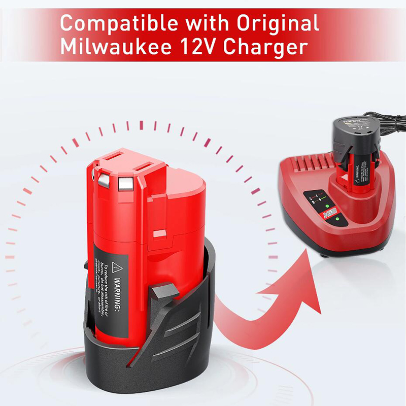 3.0Ah/6.0Ah para batería Milwaukee M12 batería recargable de 12V para herramienta Milwaukee M12 48-11-2402 48-11-2411 48-11-2401MIL-12A-LI