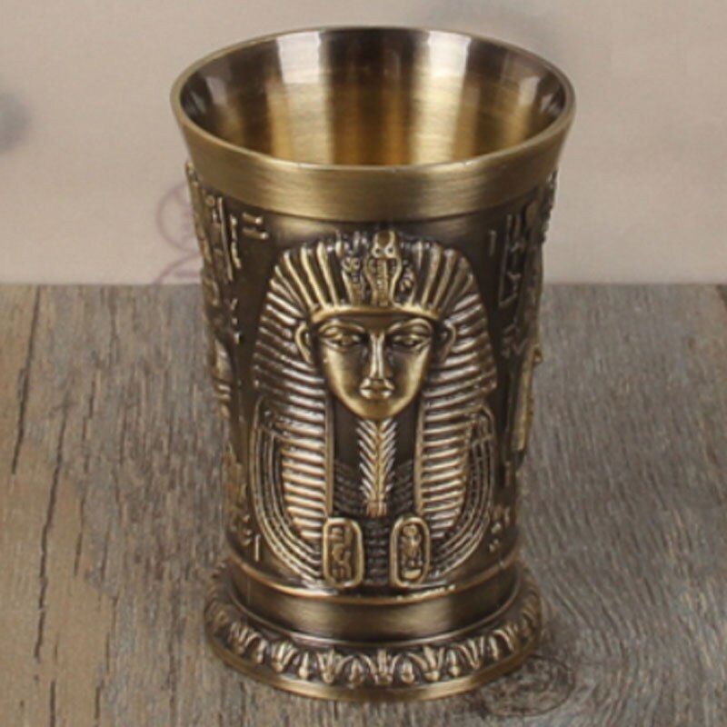 40ml Top Grade Metal Cocktail Champagne Metal Alloys Shot Glass Whisky Wine Egyptian Pharaoh Shot Cup Wine Beer Mug tumbler: design 3