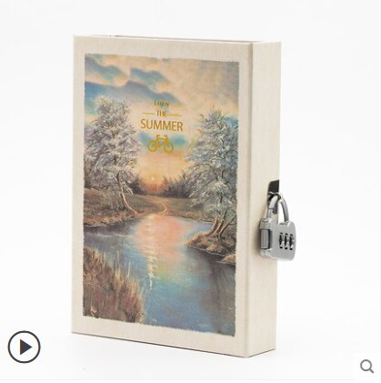 Password Retro A5 Notebook With Lock Writing Pads Lockable Notepad Binder Diary Student: 3