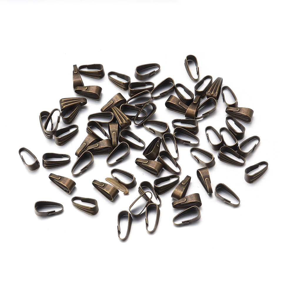 Pinch Bail Fecho Conectores, Pendant Clips, Colar Ganchos, Fazer Jóias, Encontrar Peças, Acessórios Suprimentos, 200Pcs: M / Branco